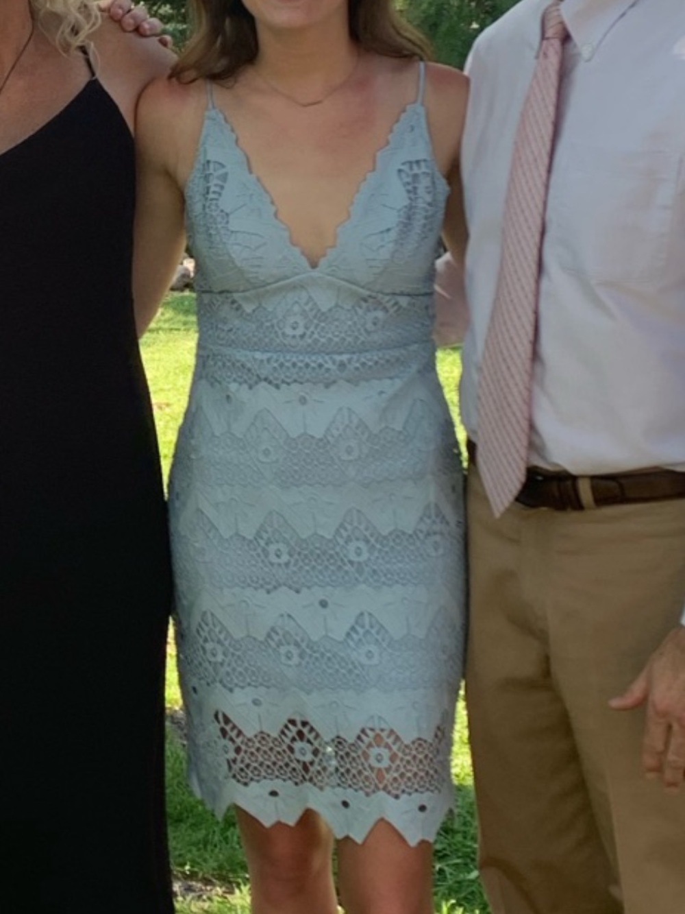 Lulu's Light Blue Lace Spaghetti-Strap Mini Dress